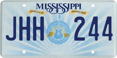 MS license plate JHH244