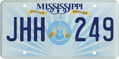 MS license plate JHH249