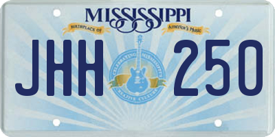 MS license plate JHH250
