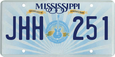 MS license plate JHH251