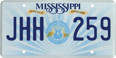 MS license plate JHH259