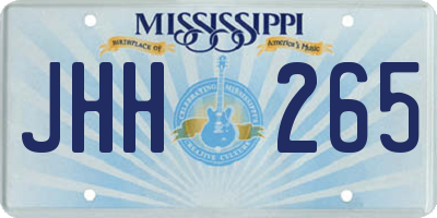 MS license plate JHH265