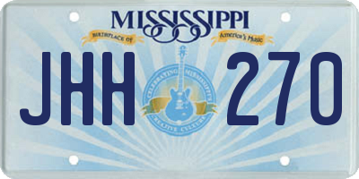 MS license plate JHH270