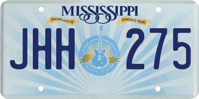 MS license plate JHH275