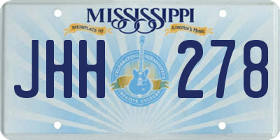 MS license plate JHH278