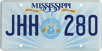 MS license plate JHH280