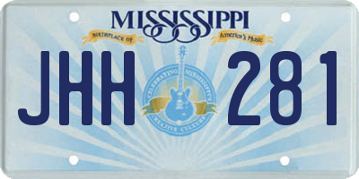 MS license plate JHH281