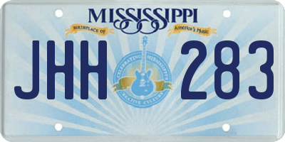 MS license plate JHH283