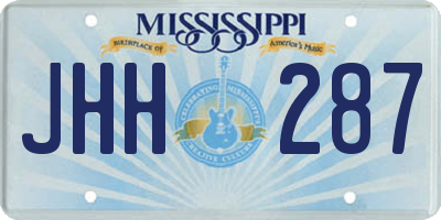 MS license plate JHH287