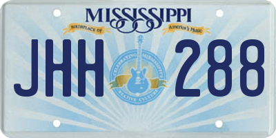 MS license plate JHH288
