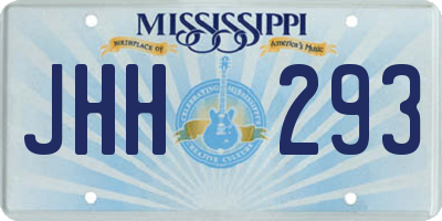 MS license plate JHH293