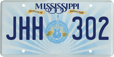 MS license plate JHH302