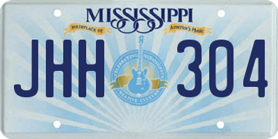 MS license plate JHH304