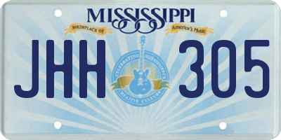 MS license plate JHH305