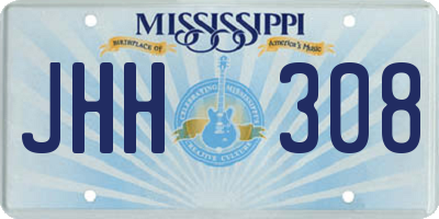 MS license plate JHH308