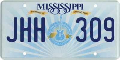 MS license plate JHH309
