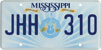 MS license plate JHH310