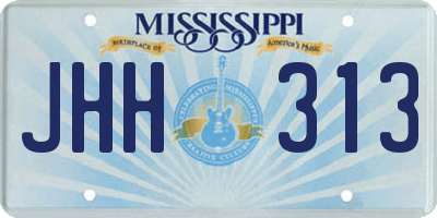 MS license plate JHH313