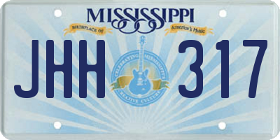 MS license plate JHH317