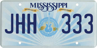 MS license plate JHH333