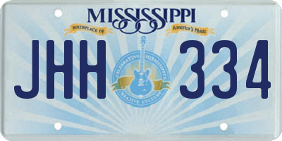 MS license plate JHH334