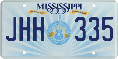 MS license plate JHH335