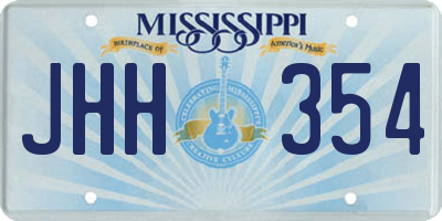 MS license plate JHH354