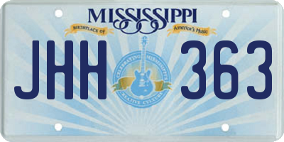 MS license plate JHH363