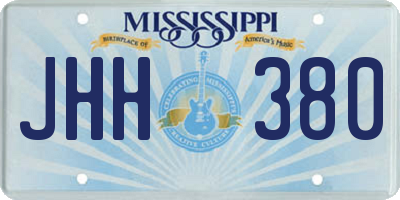 MS license plate JHH380