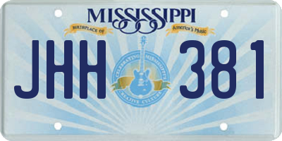 MS license plate JHH381