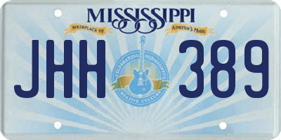 MS license plate JHH389