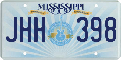 MS license plate JHH398