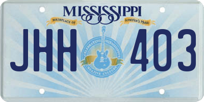 MS license plate JHH403