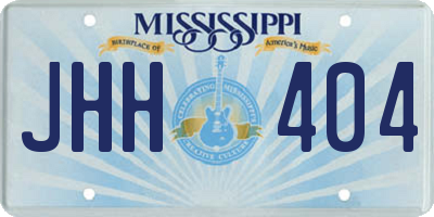 MS license plate JHH404