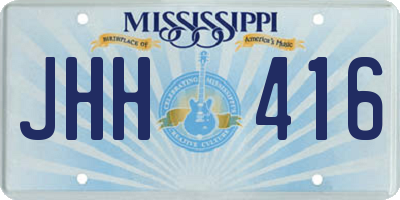 MS license plate JHH416
