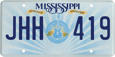 MS license plate JHH419