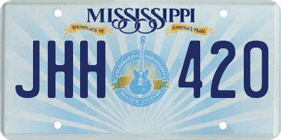 MS license plate JHH420