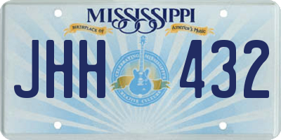 MS license plate JHH432