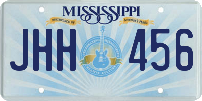 MS license plate JHH456