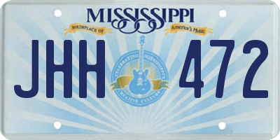 MS license plate JHH472