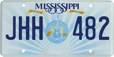 MS license plate JHH482