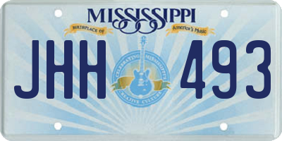MS license plate JHH493