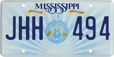 MS license plate JHH494