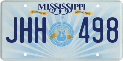MS license plate JHH498