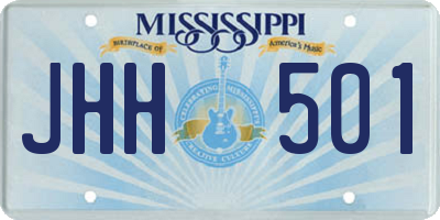 MS license plate JHH501