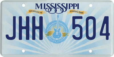 MS license plate JHH504