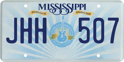 MS license plate JHH507