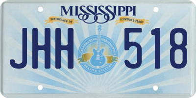MS license plate JHH518