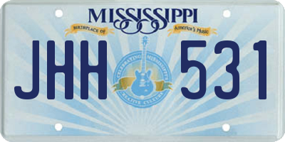 MS license plate JHH531