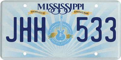 MS license plate JHH533